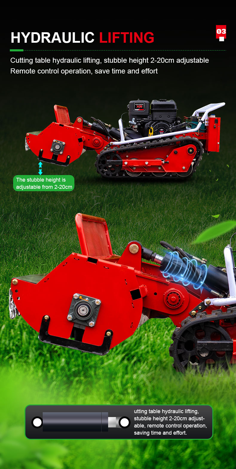 Hybrid Remote Control Rubber Crawler Flail Mower HT-80S-hightop