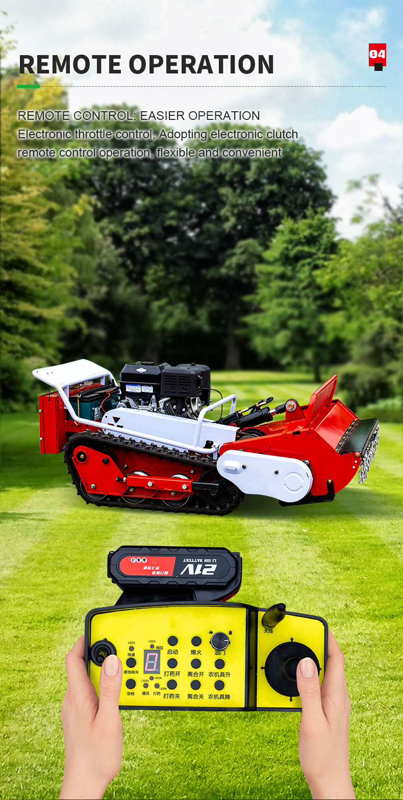 Hybrid Remote Control Rubber Crawler Flail Mower HT-80S-hightop