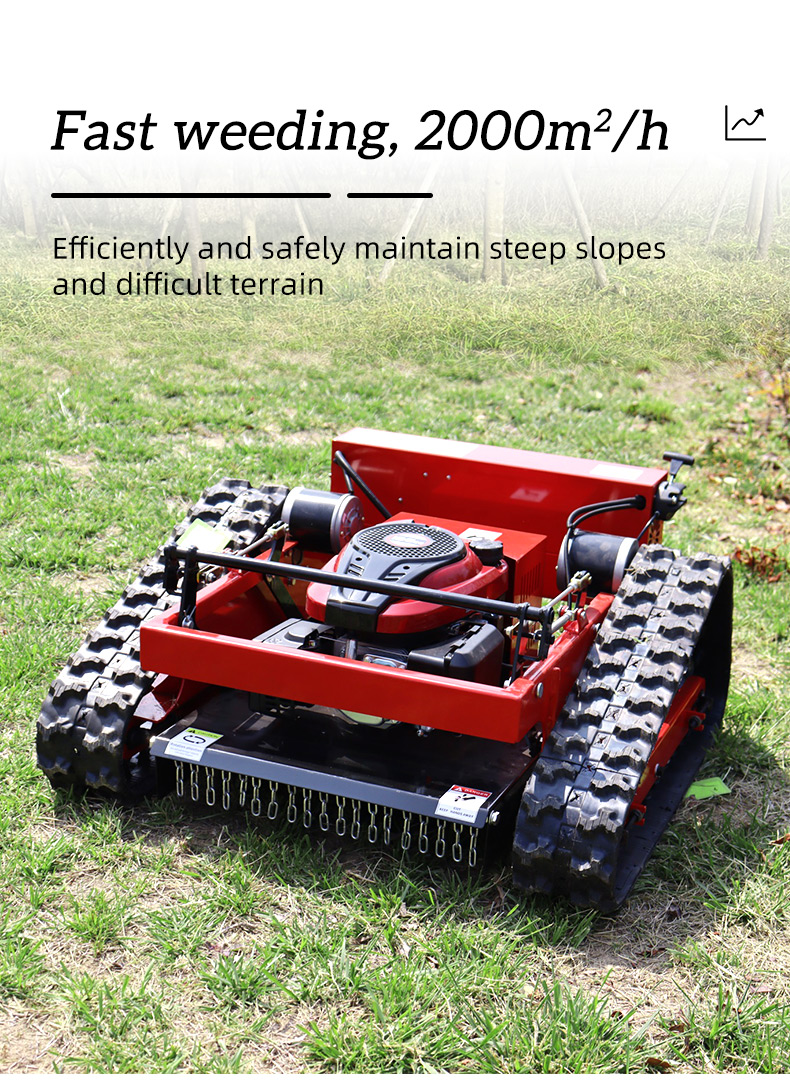 200m Remote Control Rubber Crawler Slope Lawn Mower 550mm Cutting Width HT550-hightop