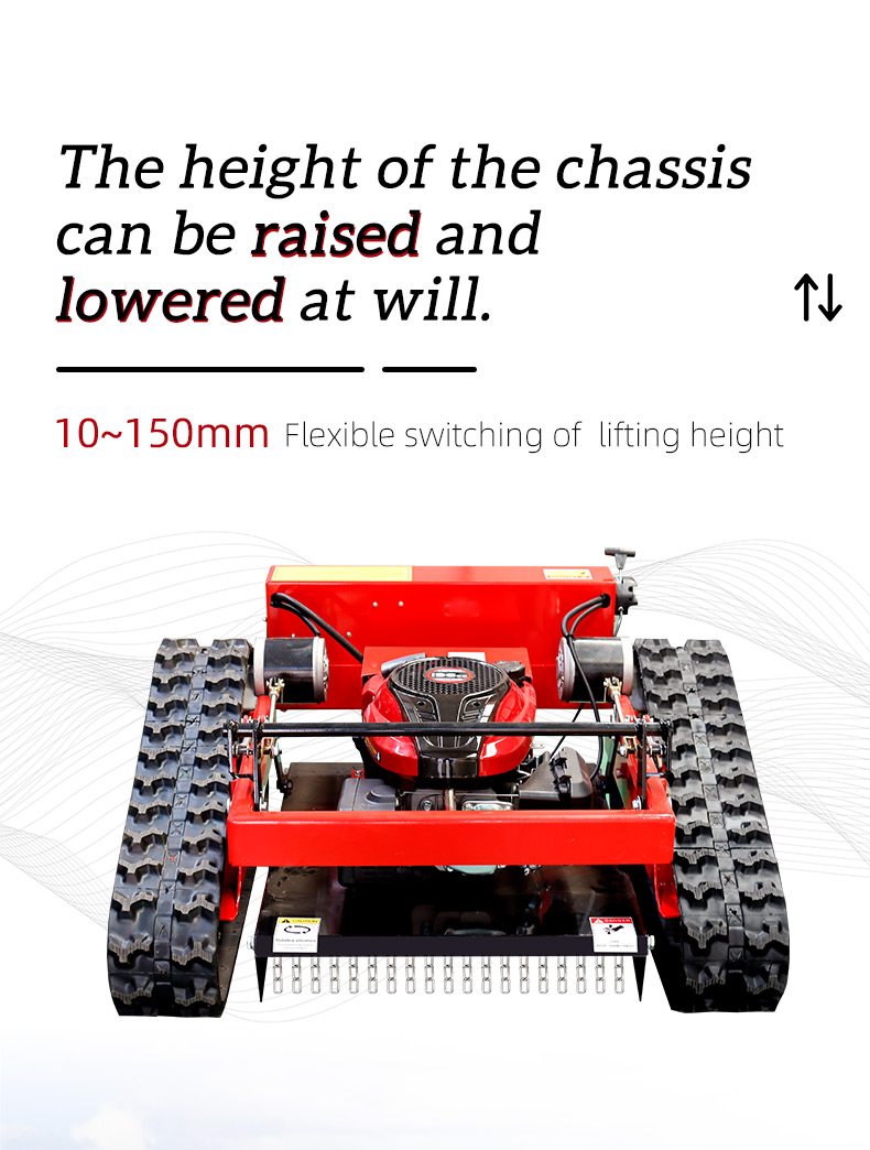 200m Remote Control Rubber Crawler Slope Lawn Mower 550mm Cutting Width HT550-hightop