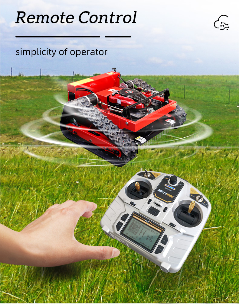 200m Remote Control Rubber Crawler Slope Lawn Mower 550mm Cutting Width HT550-hightop