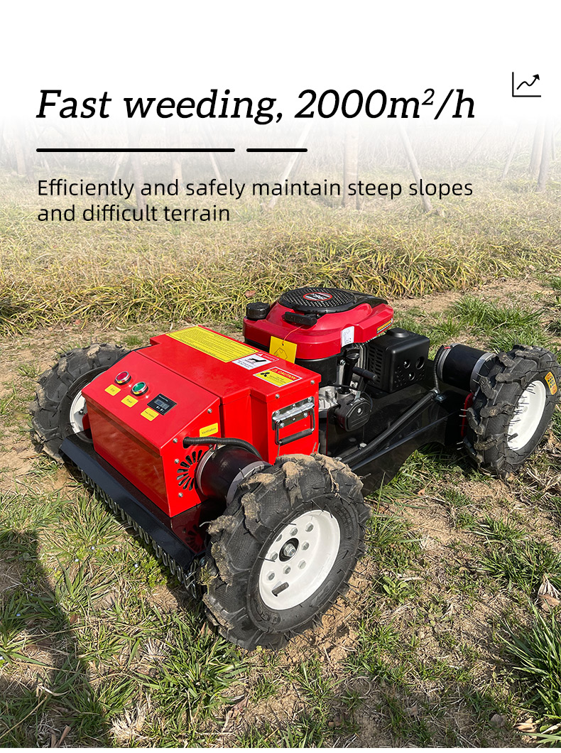 200m Remote Control Mini Wheel Slope Lawn Mower With 550mm Cutting Width HT550-hightop