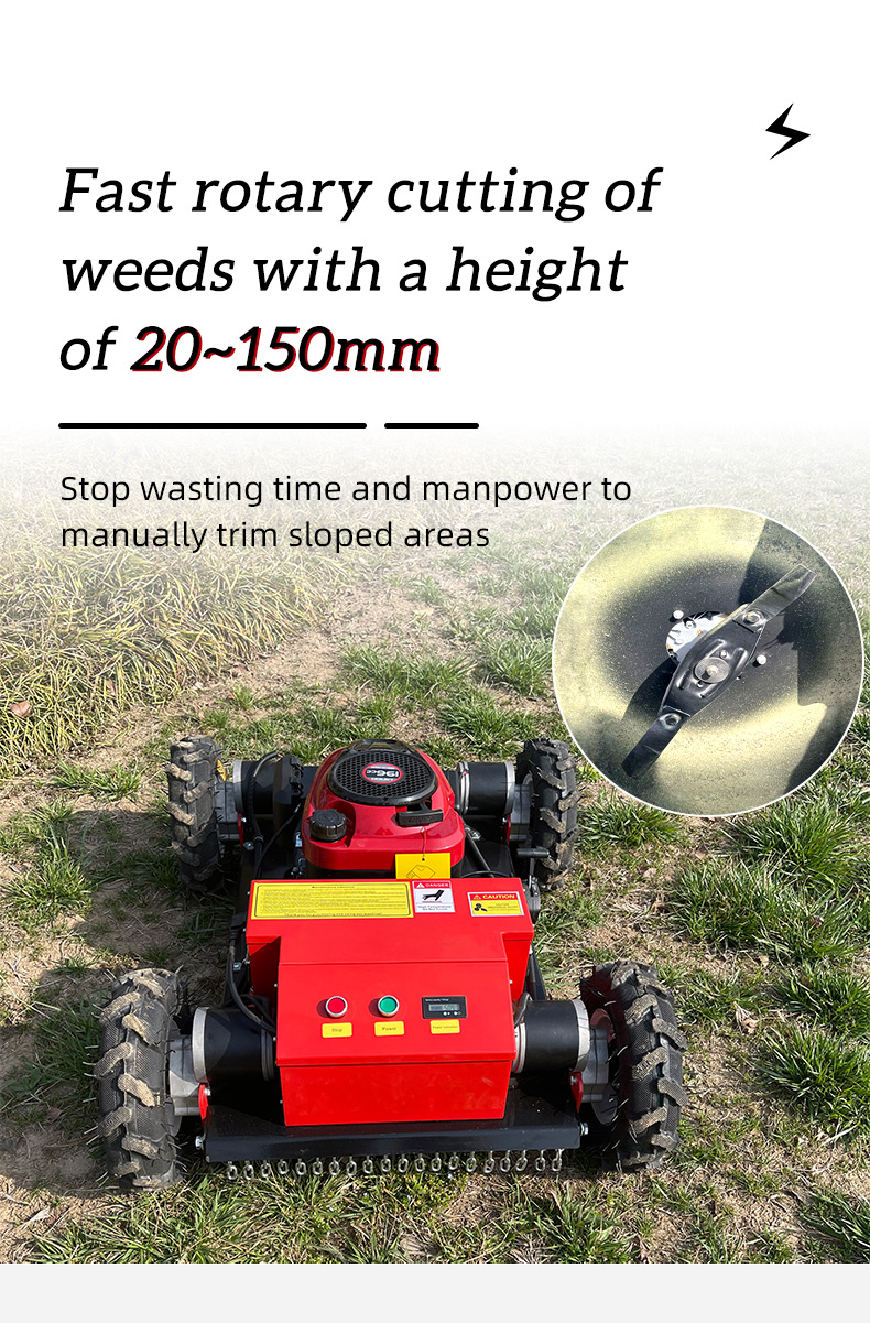 200m Remote Control Mini Wheel Slope Lawn Mower With 550mm Cutting Width HT550-hightop
