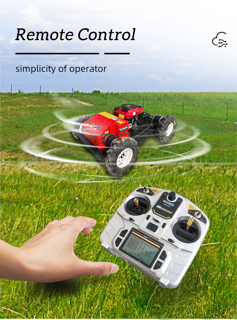 200m Remote Control Mini Wheel Slope Lawn Mower With 550mm Cutting Width HT550-hightop