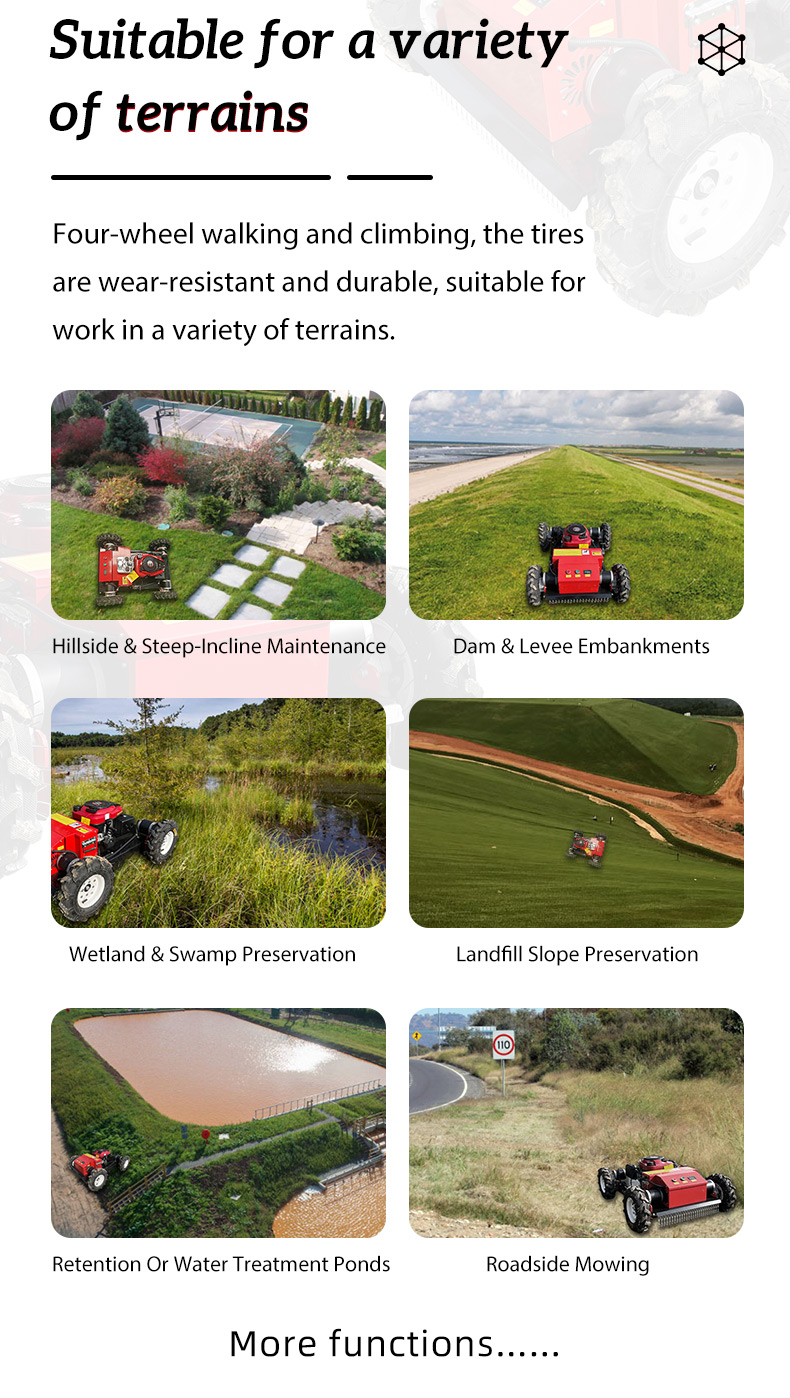 200m Remote Control Mini Wheel Slope Lawn Mower With 550mm Cutting Width HT550-hightop