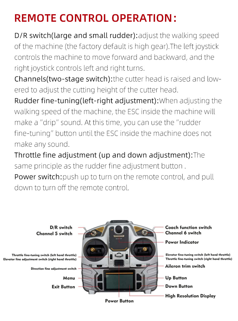200m Remote Control Mini Wheel Slope Lawn Mower With 550mm Cutting Width HT550-hightop