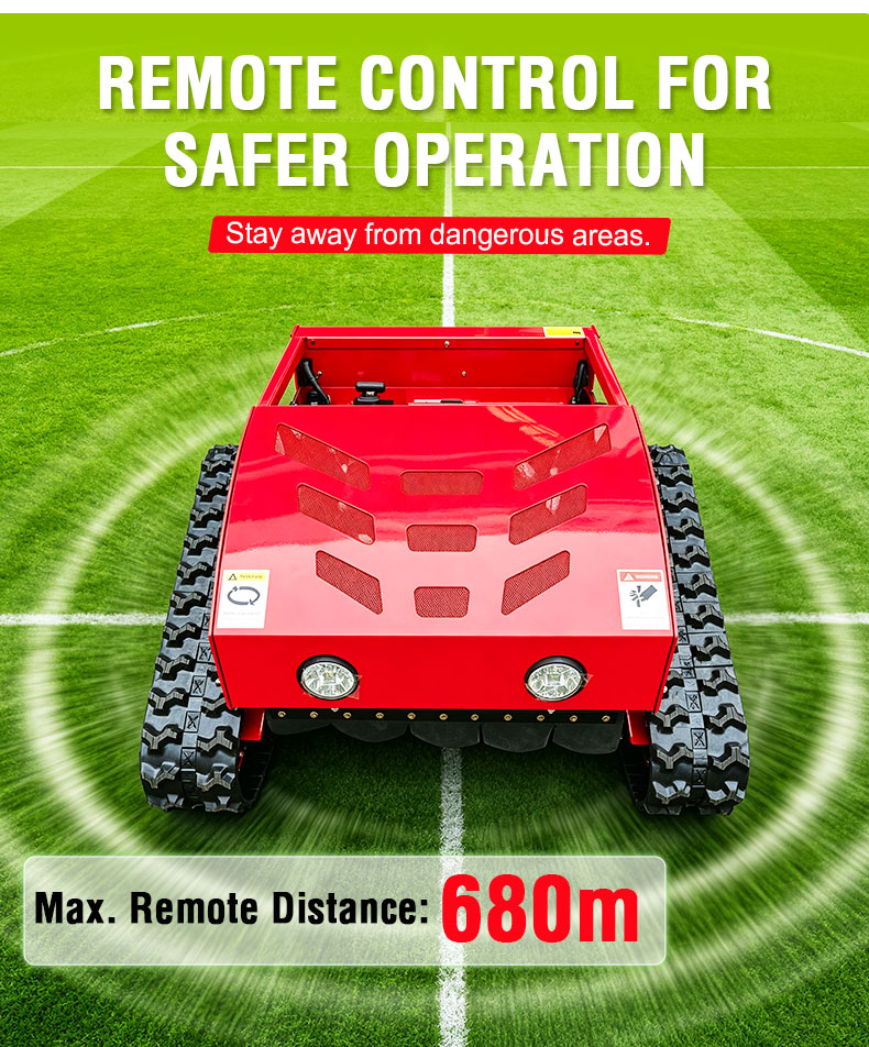Long Distance Remote Control Rubber Crawler Lawn Mower HT750-hightop