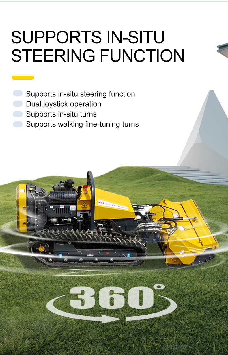 Large Remote Control Rubber Track Flail Mower HTM55-hightop