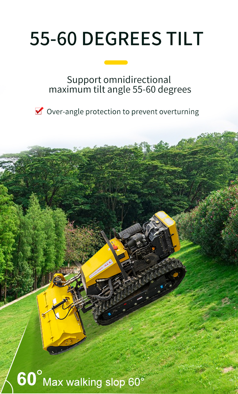 Large Remote Control Rubber Track Flail Mower HTM55-hightop