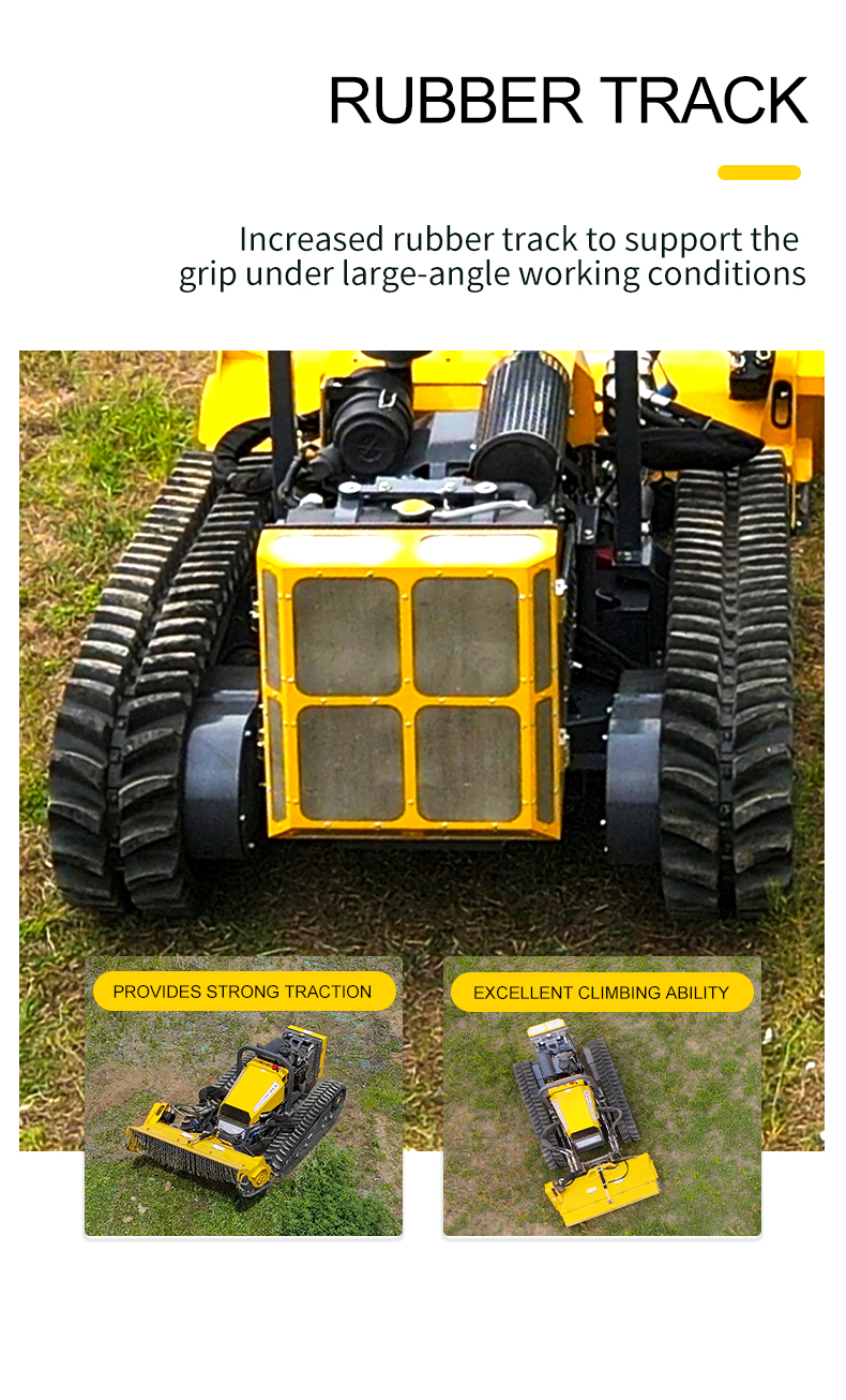 Large Remote Control Rubber Track Flail Mower HTM55-hightop