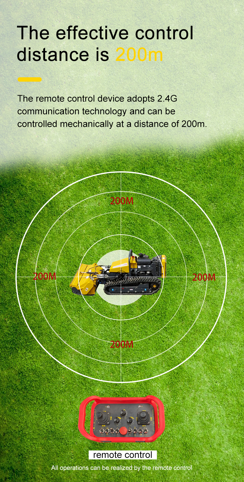 Large Remote Control Rubber Track Flail Mower HTM55-hightop