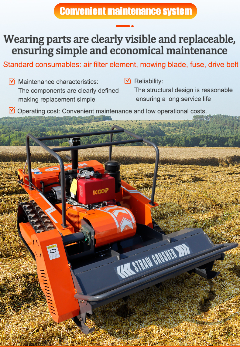 1200mm Large Width Remote Control Diesel Crawler Lawn Mower-hightop