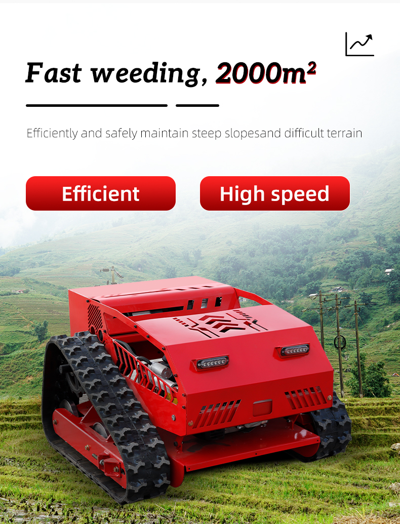 Hybrid Power Remote Control Rubber Crawler Lawn Mower HTM750-hightop
