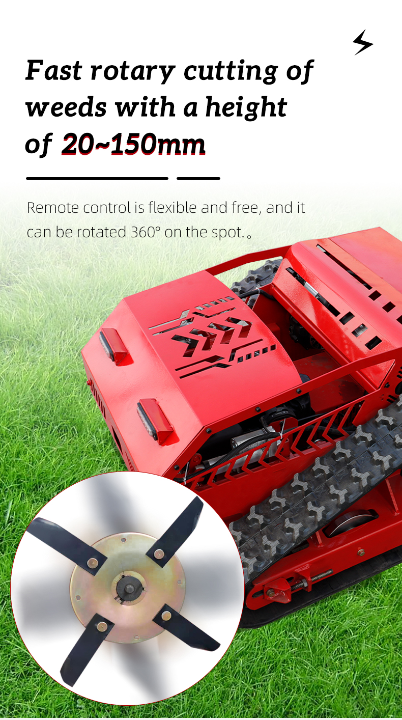 Hybrid Power Remote Control Rubber Crawler Lawn Mower HTM750-hightop