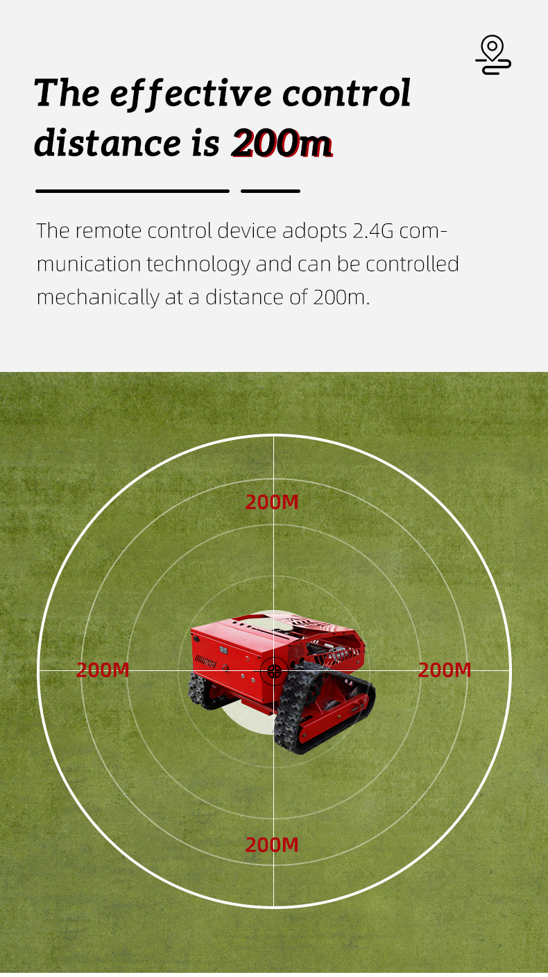 Hybrid Power Remote Control Rubber Crawler Lawn Mower HTM750-hightop