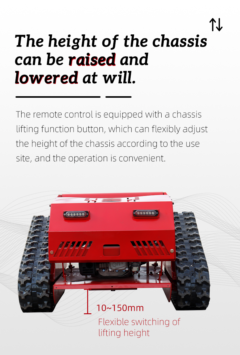 Hybrid Power Remote Control Rubber Crawler Lawn Mower HTM750-hightop