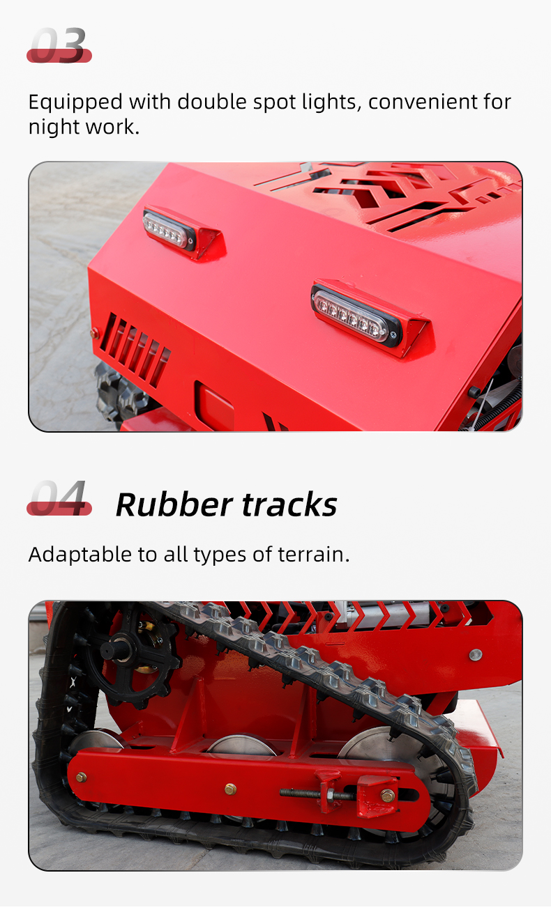 Hybrid Power Remote Control Rubber Crawler Lawn Mower HTM750-hightop
