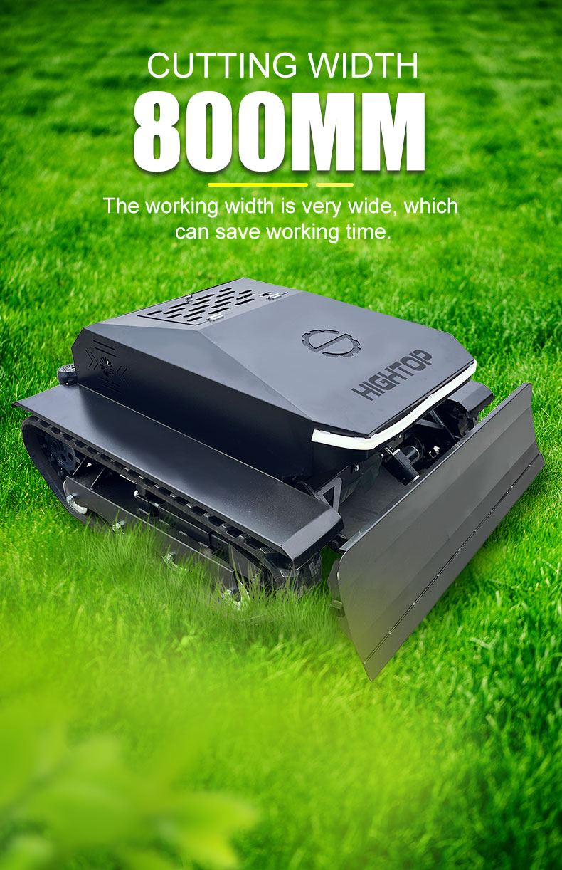 70 ° Steep Slope Width Remote Control Rubber Crawler Lawn Mower-hightop