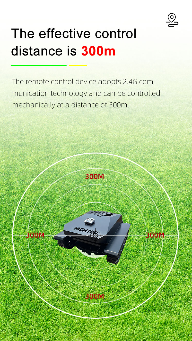 70 ° Steep Slope Width Remote Control Rubber Crawler Lawn Mower-hightop