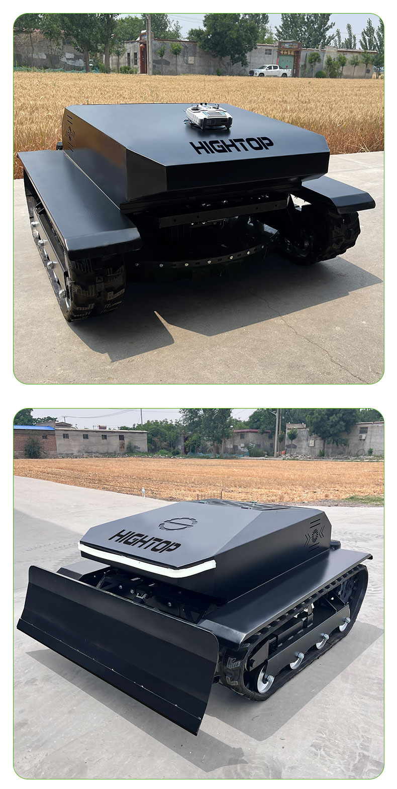 70 ° Steep Slope Width Remote Control Rubber Crawler Lawn Mower-hightop