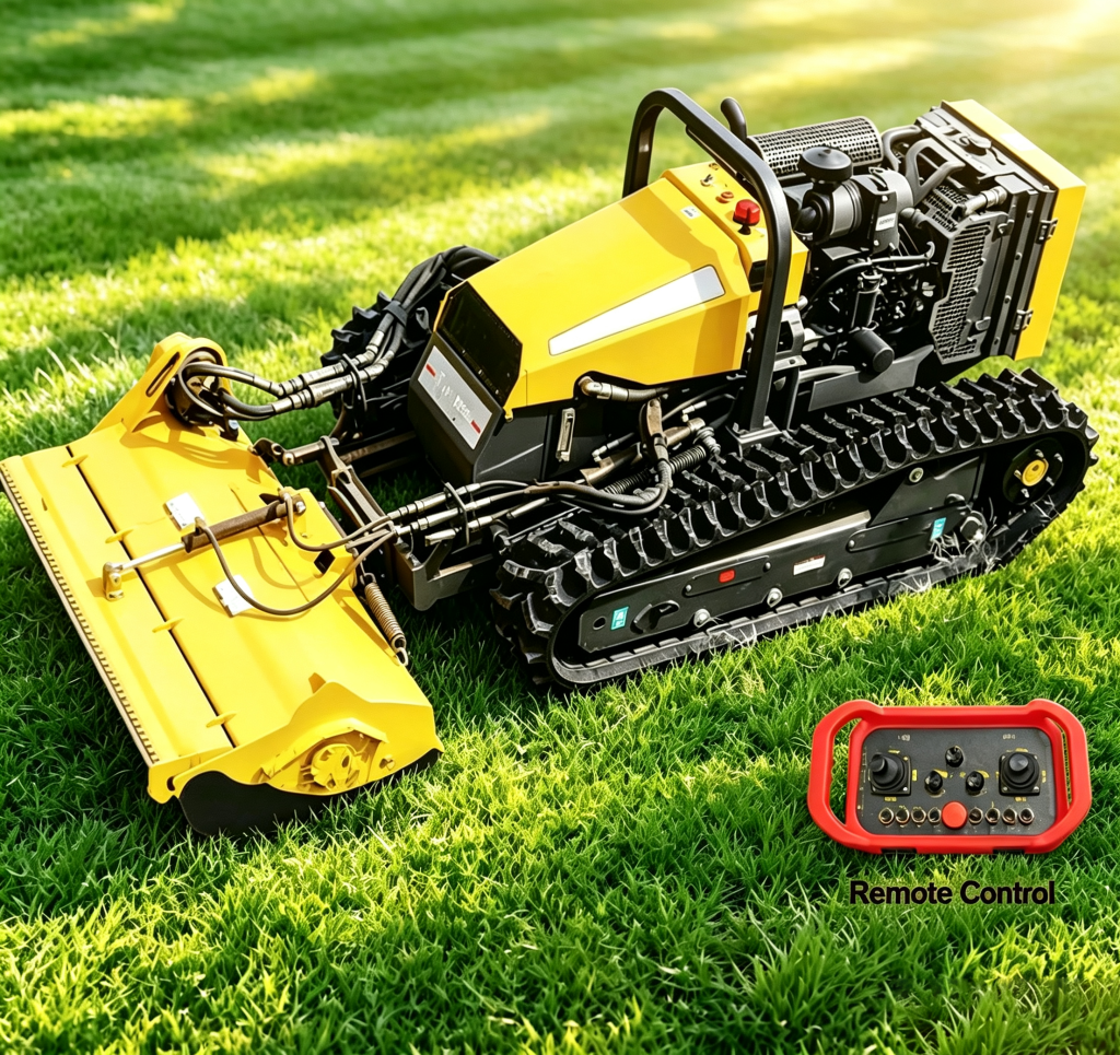 Large Remote Control Rubber Track Flail Mower HTM55-hightop