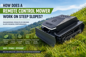 Hightop remote control crawler mower for steep slopes